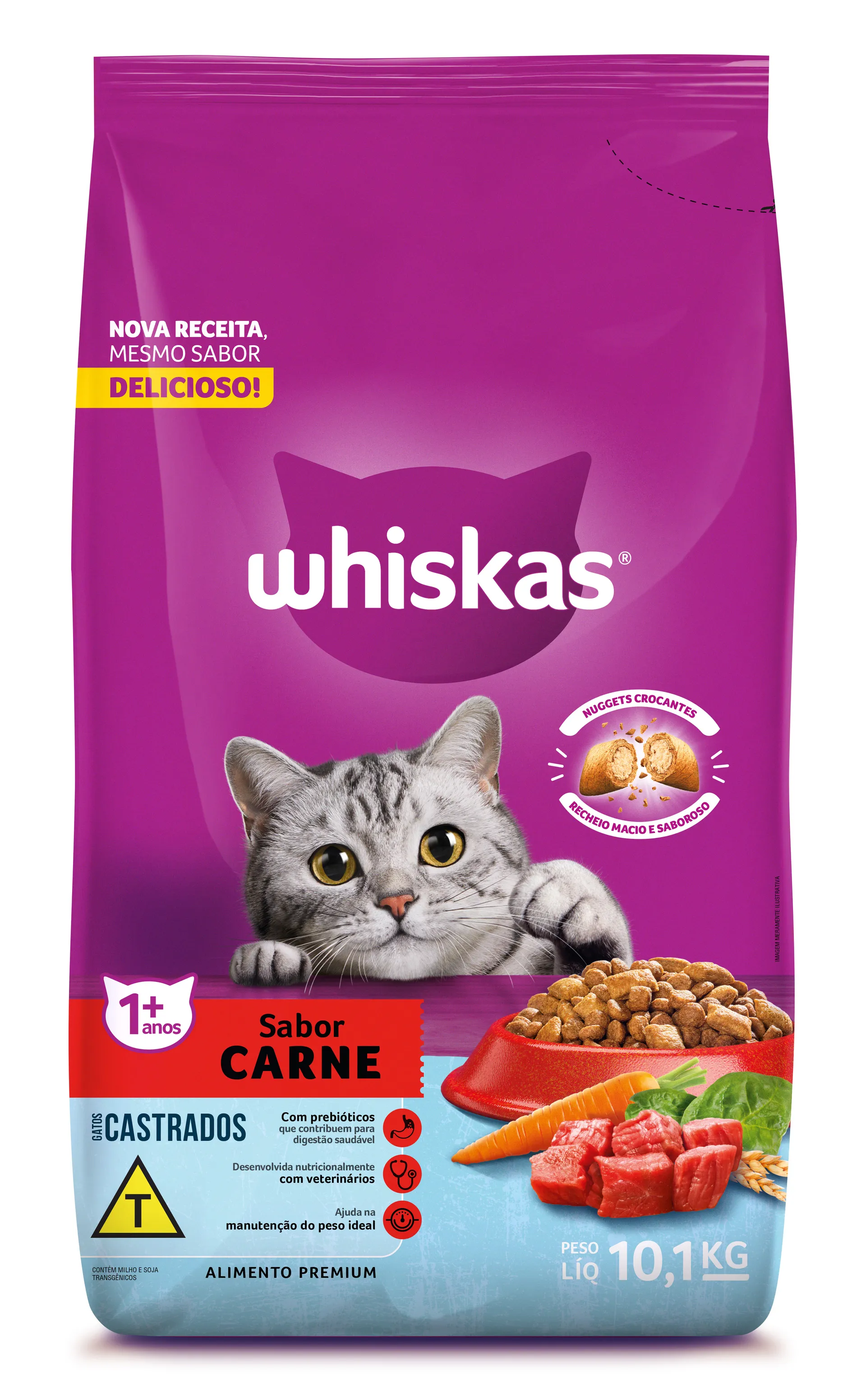 Ração Whiskas Castrado Carne 10kg