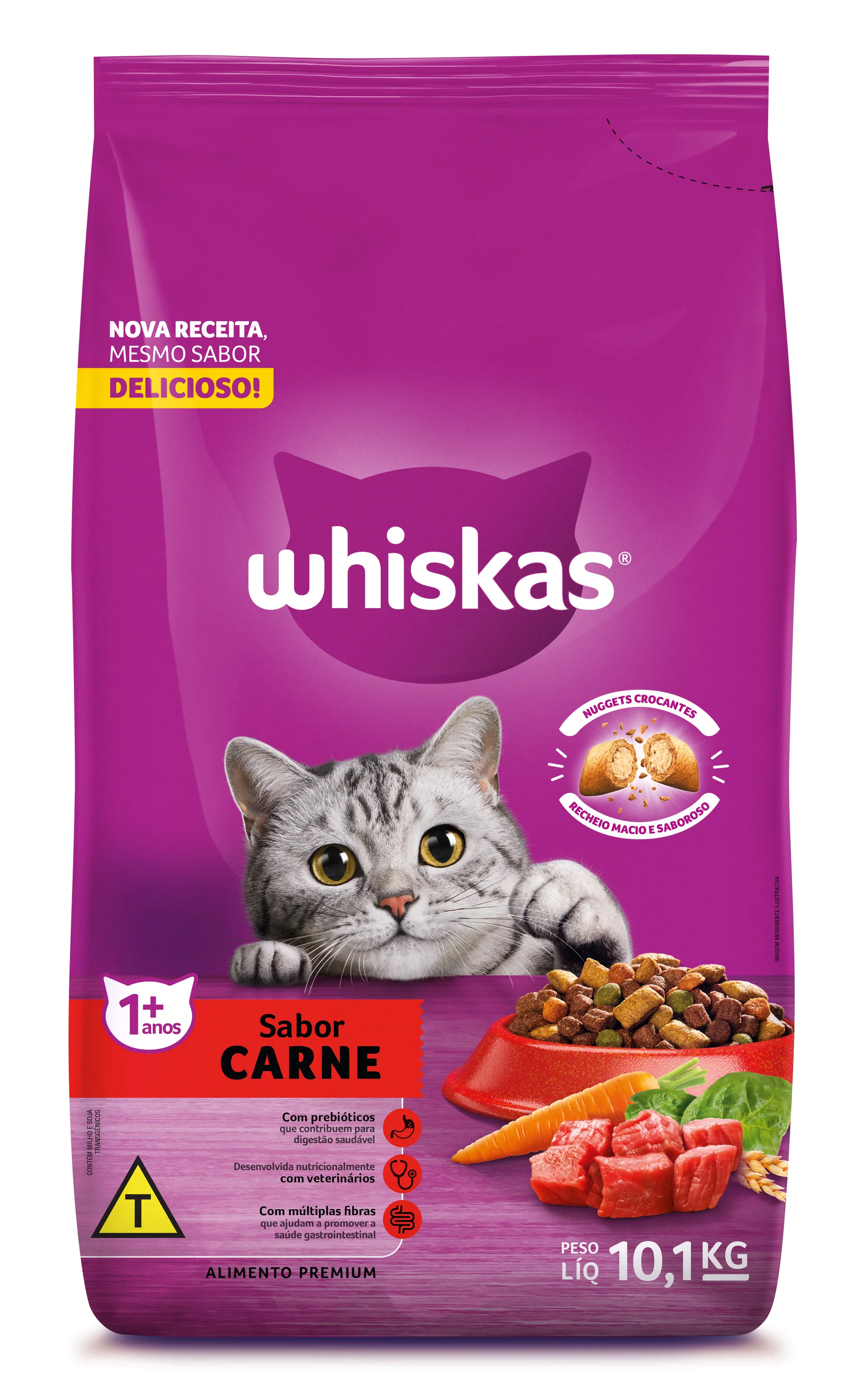 Ração Whiskas Carne Adulto 10kg